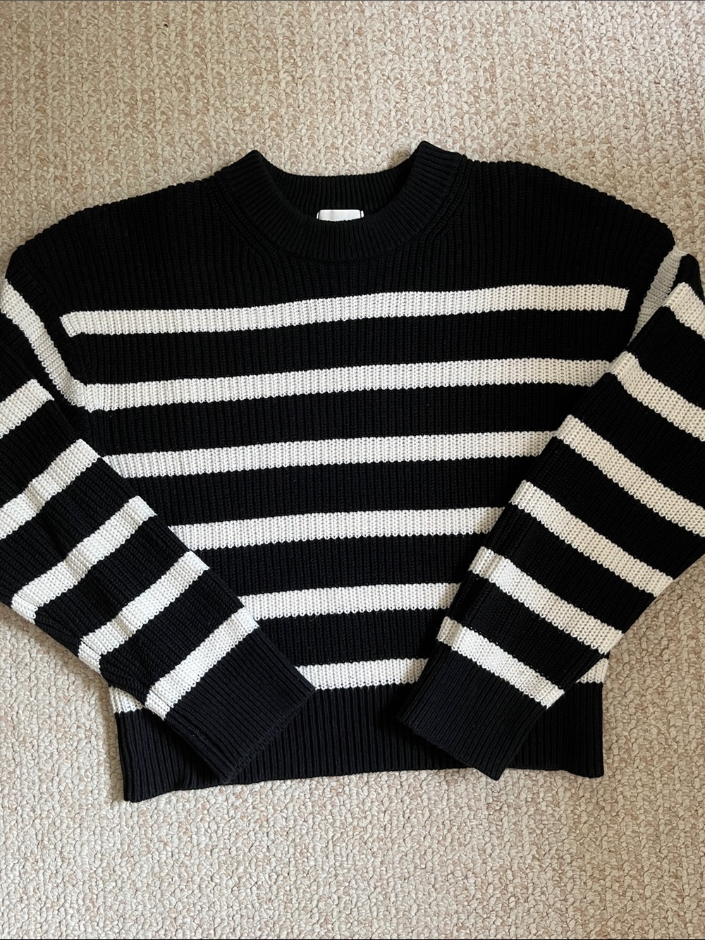 H&M Stripe Crop Pullover Sweater